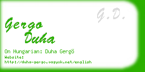gergo duha business card